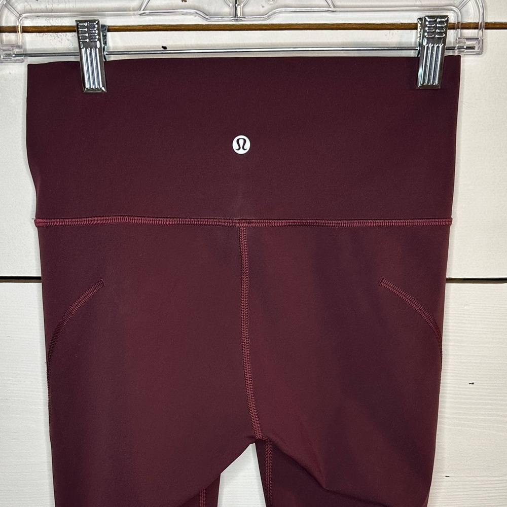 Lululemon Wunder Under High Rise Tight Leggings Chiffon Mesh Cassis - Picture 3 of 12